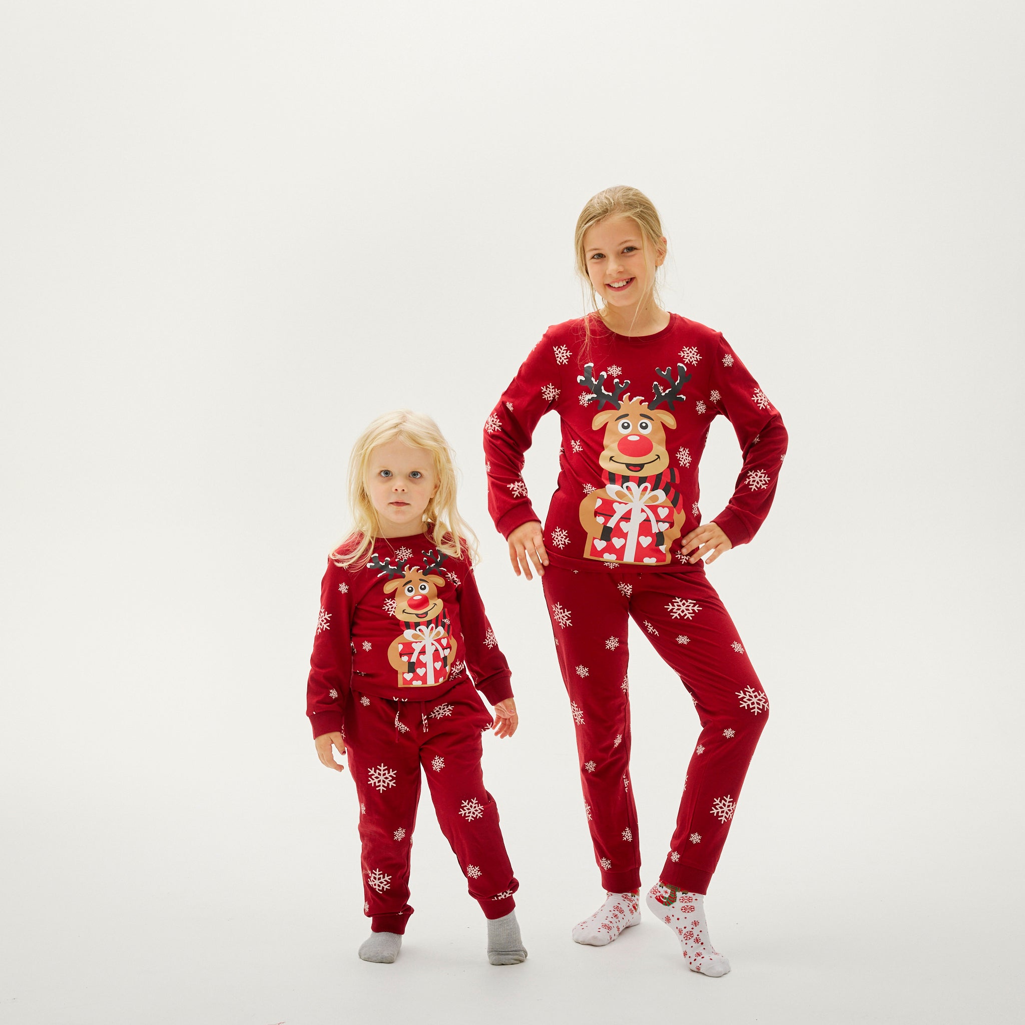 Rudolfs Cute Kerstpyjama Rood - Kinderen