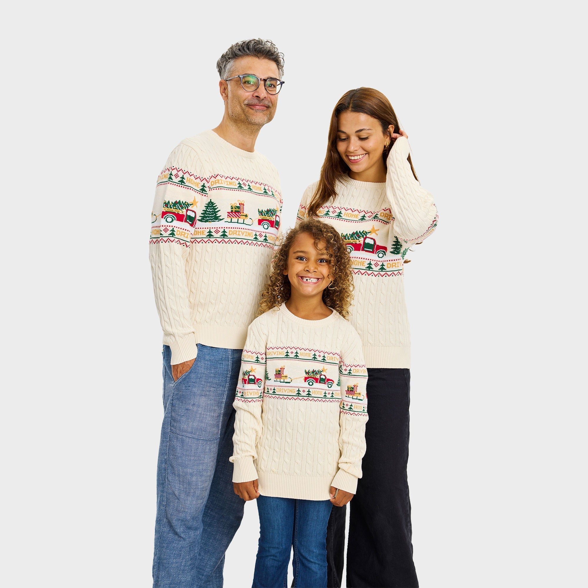 Driving Home Cable Knit kersttrui – Kinderen