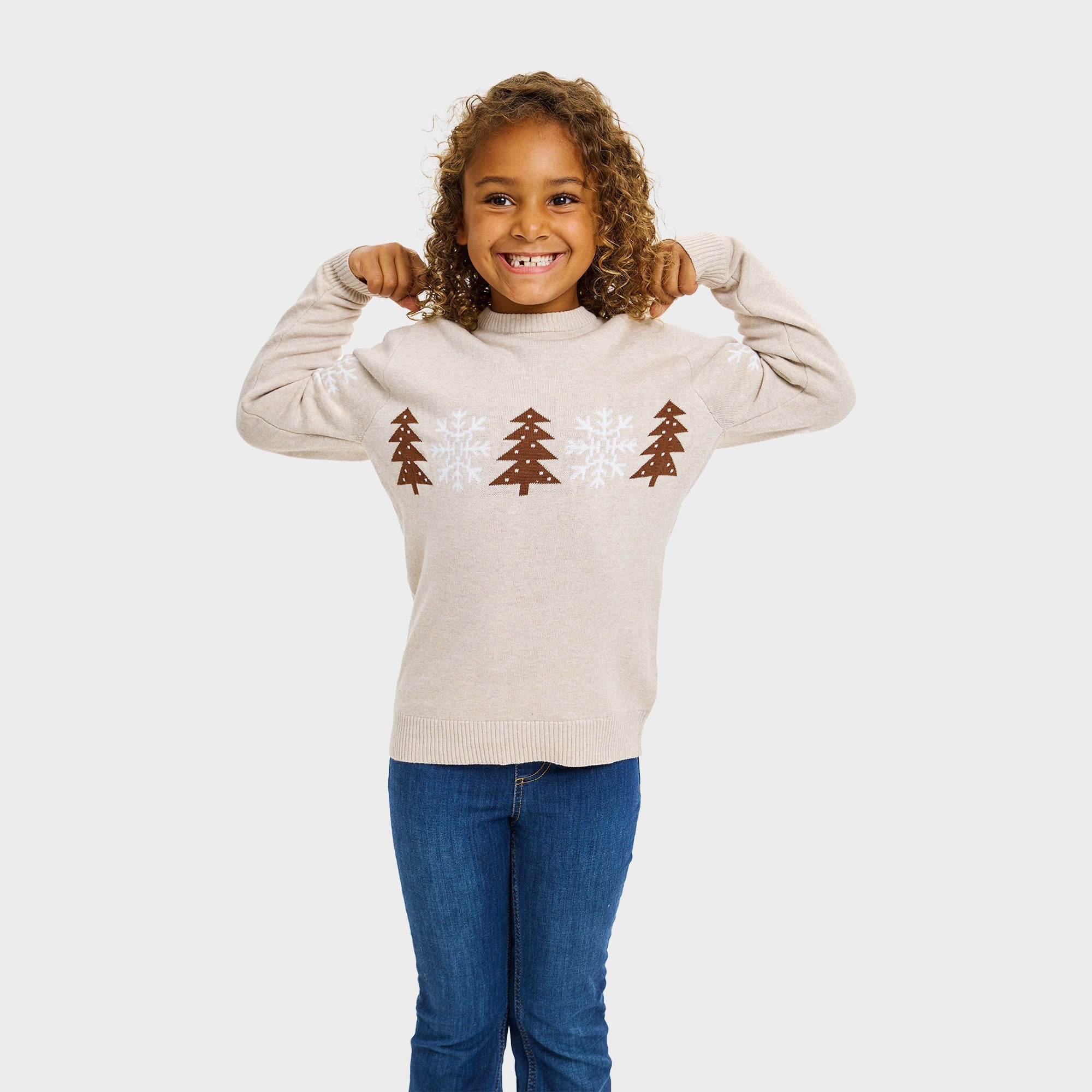 De beige wintertrui – Kinderen