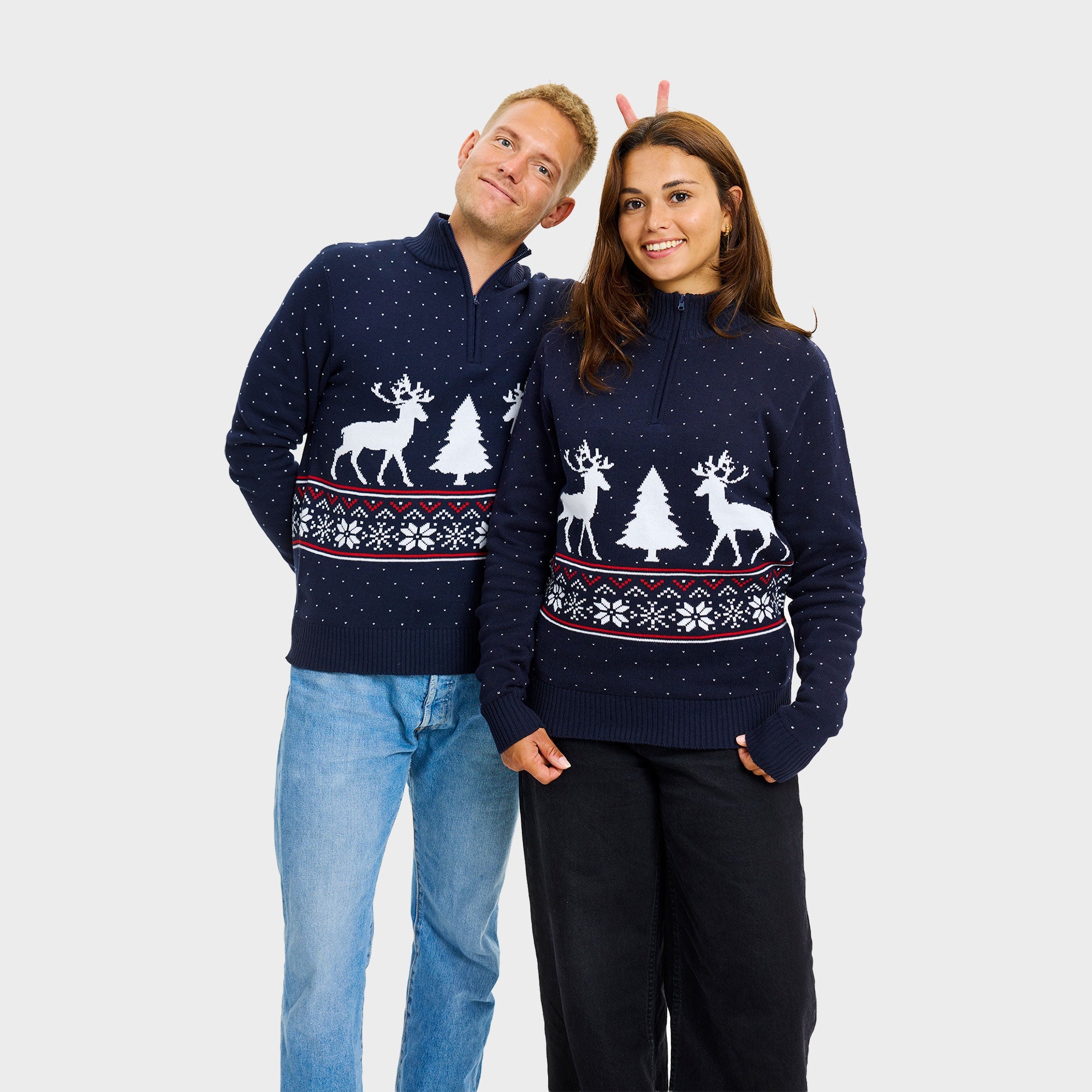 Talvinen half-zip-neule – Miehet