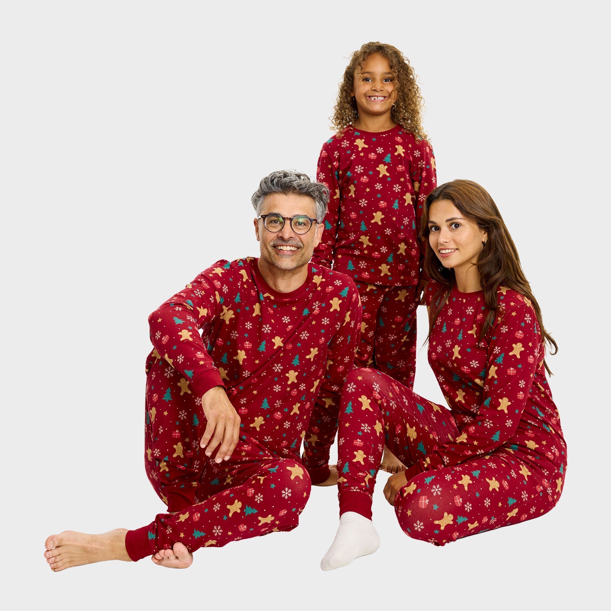 Gingerbread kerstpyjama rood – Kinderen