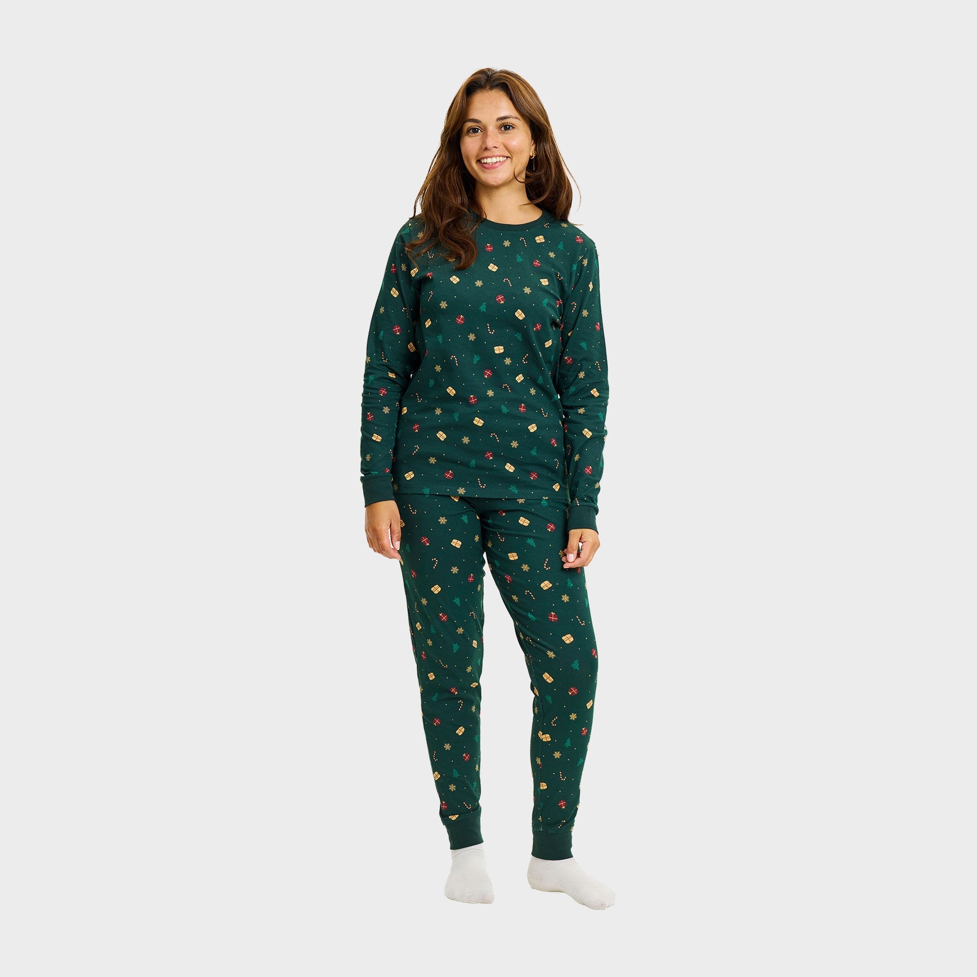 Kerstdroom pyjama groen – Dames