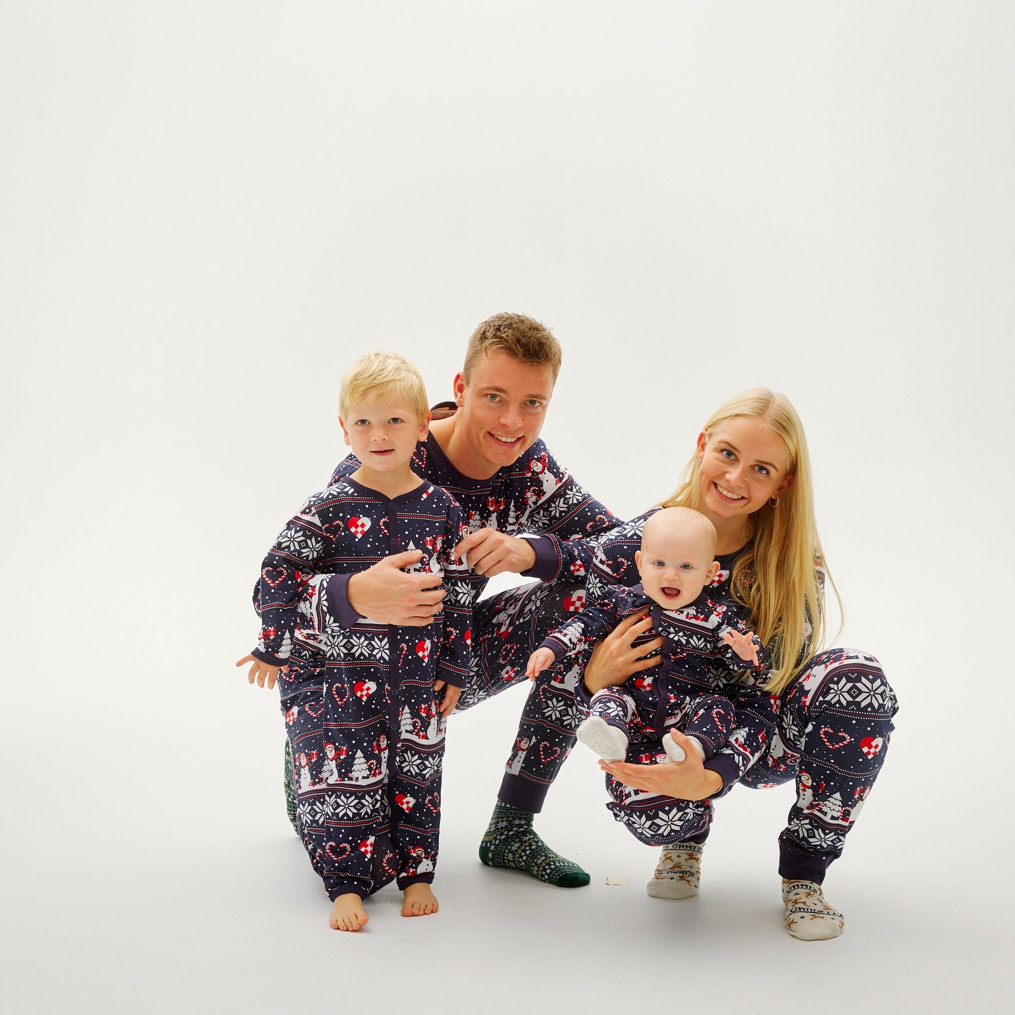 Christmas Heart Jumpsuit Navy - Baby