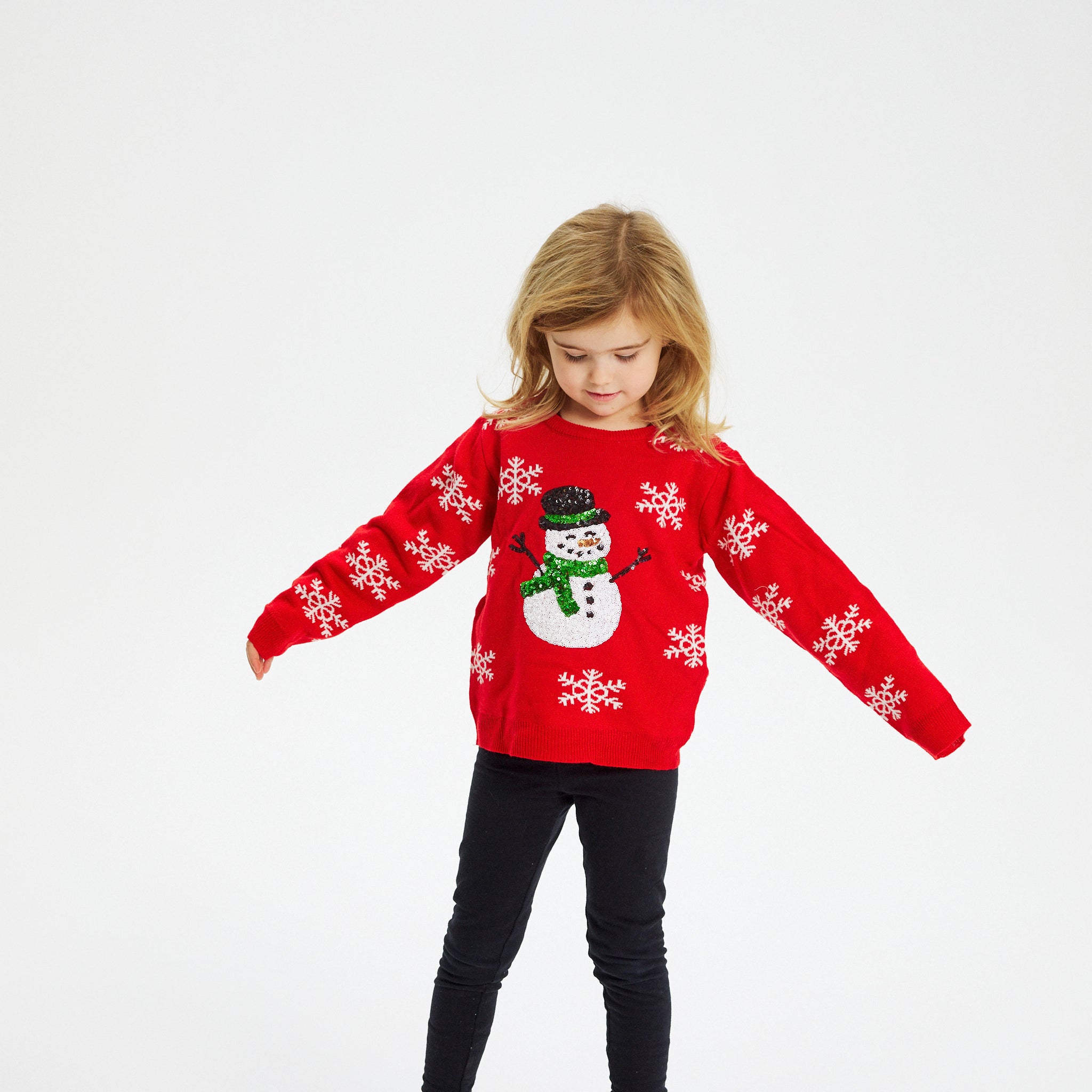 Snowman red kersttrui - Kinderen