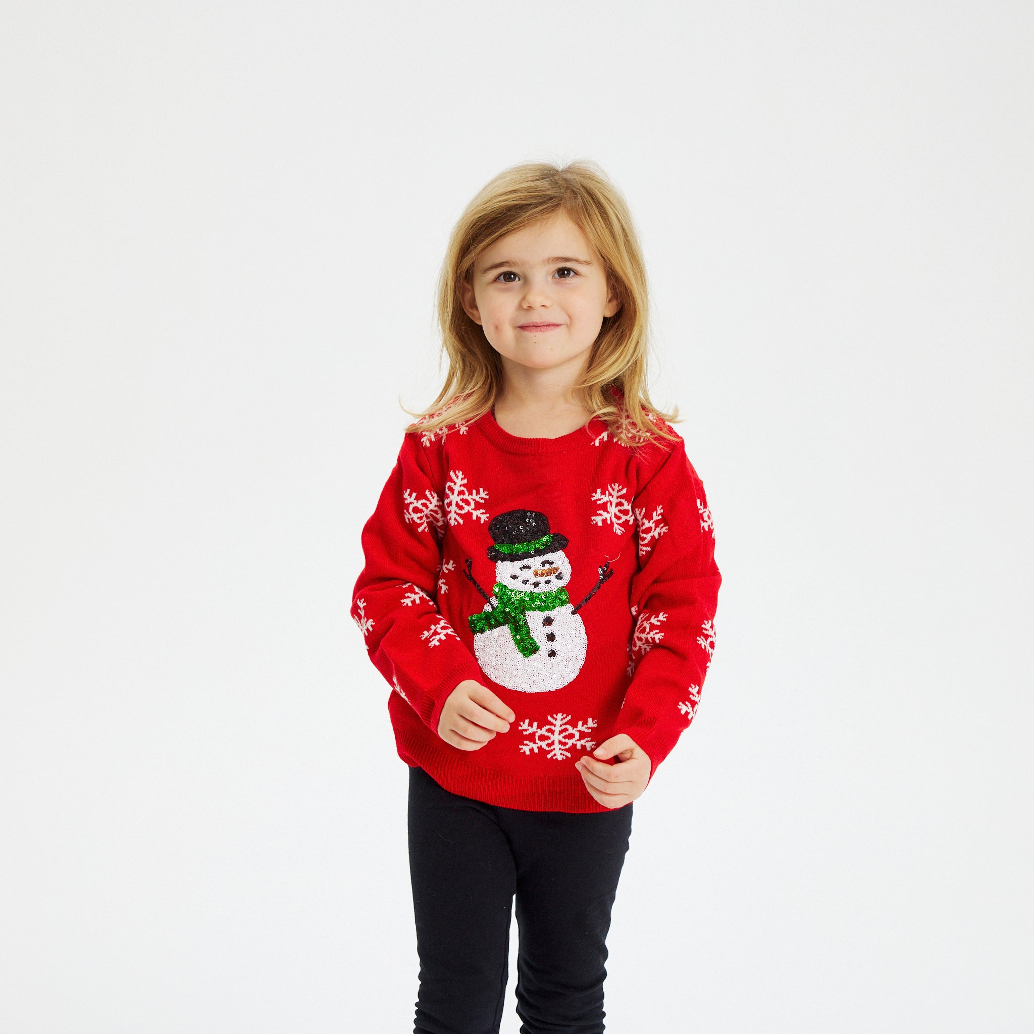 Snowman red kersttrui - Kinderen